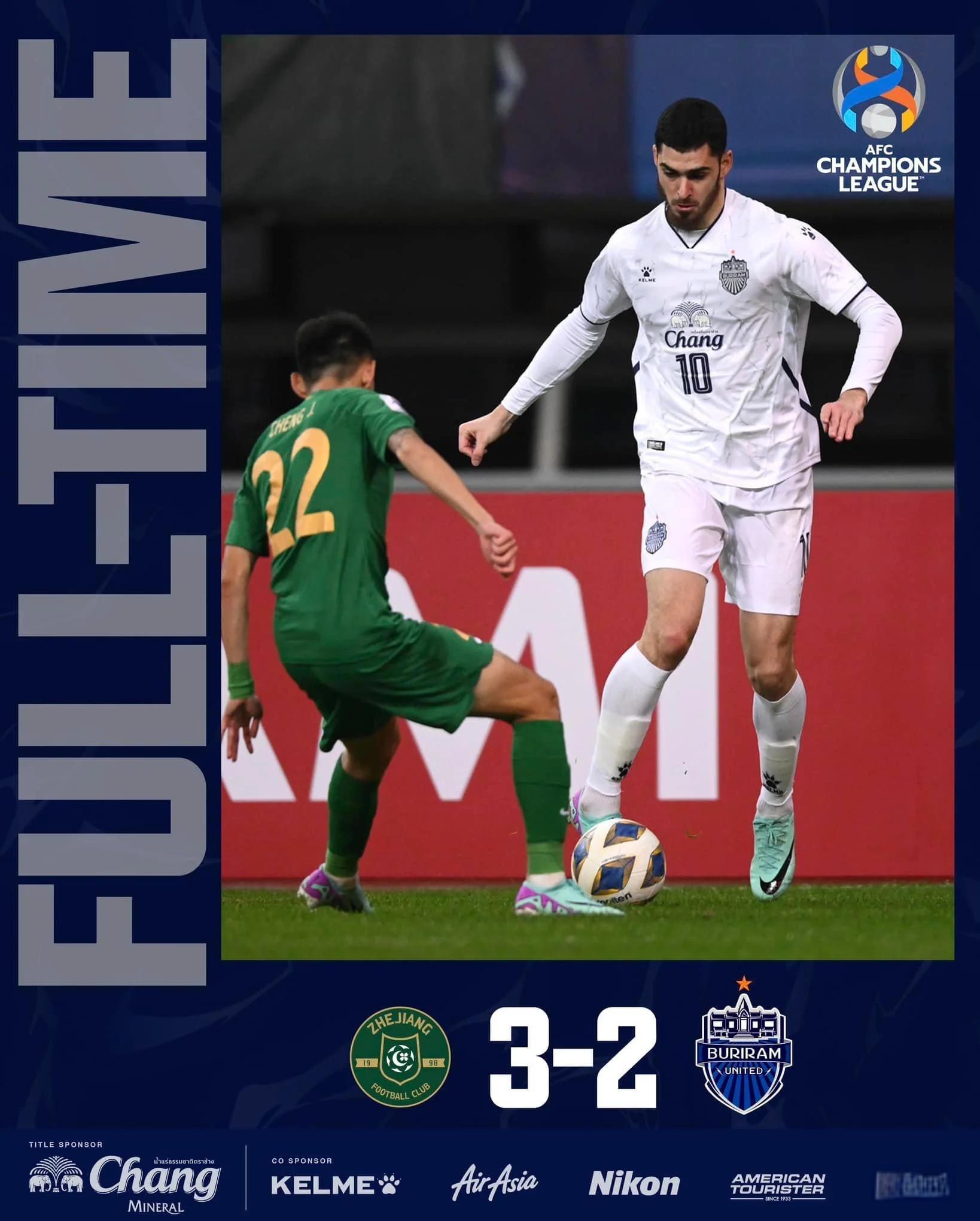 曼谷绝平武里南联，双方宣告亚冠战平的简单介绍